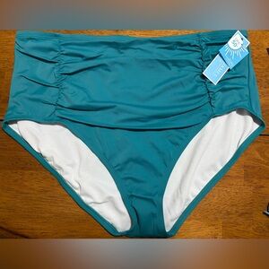 New Draper James Teal High-Waisted swim bathing suit Bottom women’s 2x 20 22